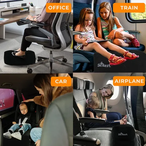 Miniatura 4 de Almohada inflable de viaje, altura ajustable, reposapiés de avión para viajes en avión/coche/tren/hogar/oficina-cama de avión para niños pequeños