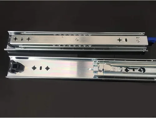 Miniatura 6 de 1 par de carriles de carril de carril de transporte industrial resistente con cerradura, rodamientos de bolas de montaje lateral, 3 secciones