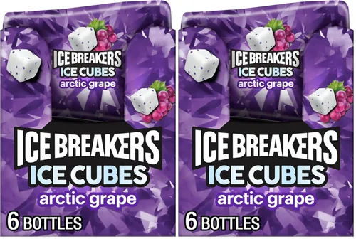 Miniatura 8 de ICE BREAKERS Ice Cubes Arctic Grape - Bolsa de goma de mascar sin azúcar, 8.11 onzas (100 piezas)