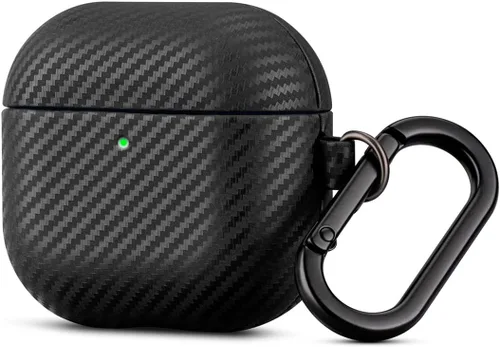 Miniatura 12 de Haobobro Funda de piel para AirPods Pro 2, piel seleccionada respetuosa con la piel, textura de fibra de carbono, hecha a mano, funda rígida Azul