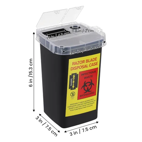Miniatura 2 de Beaupretty Caja de almacenamiento de cuchillas, contenedor de eliminación de cuchillas de afeitar, colector de objetos punzantes para peluquería