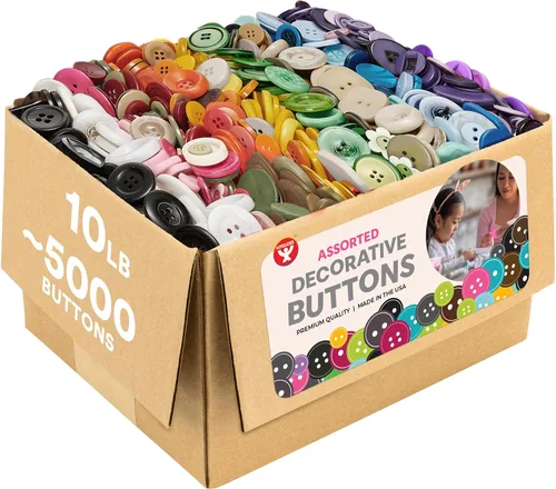 Miniatura 11 de 500 botones surtidos (aproximadamente) para manualidades – Contenedor a granel de 1 libra – Botones pequeños y grandes para coser, camisas, ropa