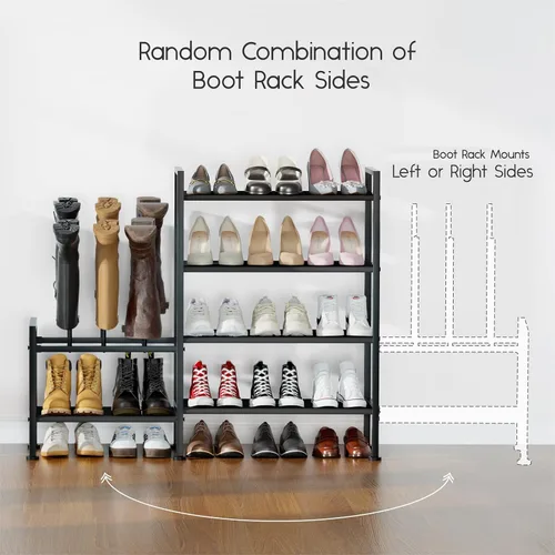 Miniatura 5 de Homsorout Zapatero organizador y almacenamiento – Zapatero de metal de 4 niveles con almacenamiento para botas y lateral cualquier combinación
