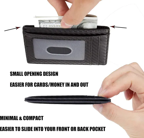 Miniatura 4 de Cartera Chelmon Slim RFID - Cartera de bolsillo frontal minimalista para tarjetas de crédito delgadas