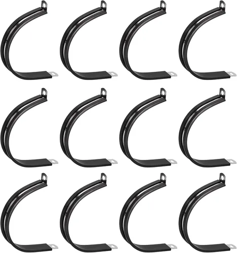 Miniatura 22 de uxcell Abrazadera de cable de 1/2 pulgada (0.472 in) de acero inoxidable 304 Abrazadera aislada acolchada de goma de acero inoxidable en forma de R