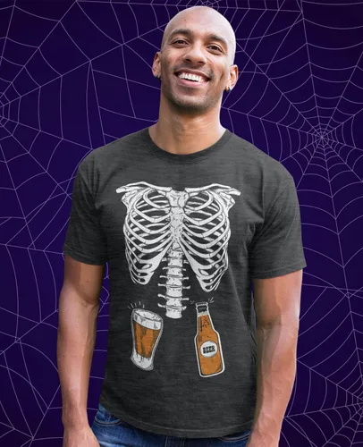 Miniatura 3 de Camisa de maternidad de Halloween con diseño de esqueleto para bebés y niñas, camisas a juego para parejas