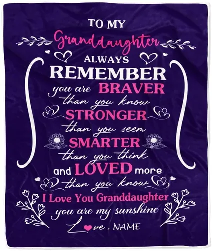 Miniatura 16 de Manta personalizada con texto en inglés «To My Granddaughter from Grandma Grandpa Sunflower Never Forget That I Love You», manta de forro polar