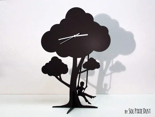 Miniatura 2 de The Giving Tree - Boy Swinging - Silhouette Pendulum Table Clock