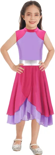 Miniatura 136 de CHICTRY Vestido de baile lírico sin mangas asimétrico para niñas, disfraz de adoración litúrgica contemporánea