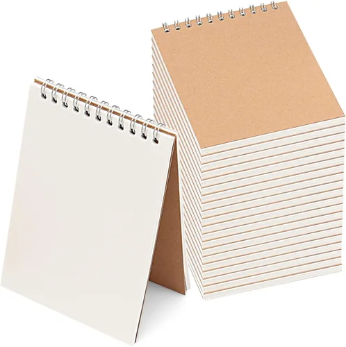 HEIHAK Paquete de 25 cuadernos de bocetos A6, 120 páginas, 60 hojas de bolsillo encuadernado en espiral superior, cuadernos pequeños en espiral,