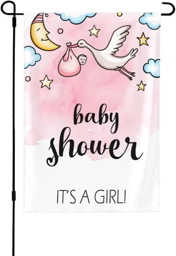 Miniatura 15 de Bandera de bienvenida para el jardín del bebé, cigüeña, baby shower, fiesta familiar, recién nacido, bandera de revelación de género, letrero