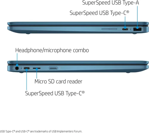 Miniatura 3 de Portátil HP X360 14a Chromebook 14" Pantalla táctil HD, Entretenimiento desde cualquier ángulo Intel Celeron, 4GB LPDDR4 64GB eMMC WiFi Cámara web