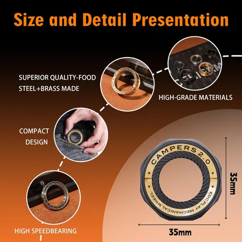 Miniatura 6 de Fidget Spinner para aliviar el estrés – Anillo Fidget magnético DIY con sonidos atractivos, juguetes EDC de acero inoxidable para adultos y plateado