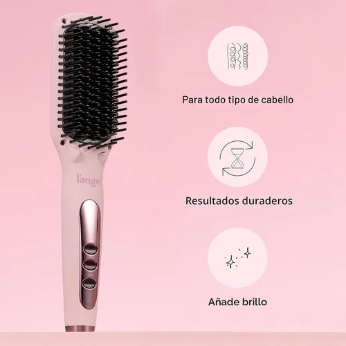 Miniatura 3 de L'ANGE HAIR Le Vite - Cepillo alisador térmico para cabello suave y antiencrespamiento, alisador eléctrico de doble voltaje, cepillo caliente