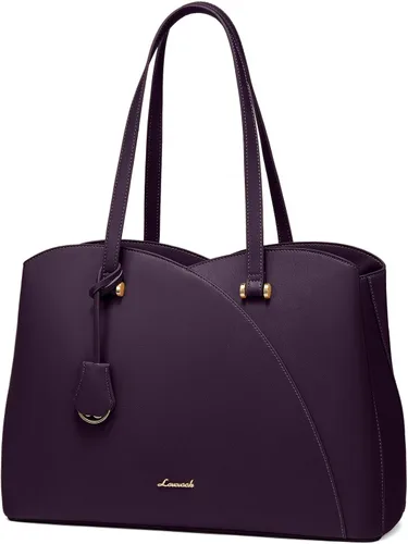 Miniatura 12 de LOVEVOOK Bolso de mano para laptop para mujeres, bolsos de trabajo, bolso para laptop para maestros, bolso de computadora de cuero, carteras Negro