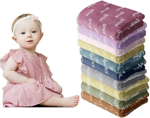 Mantas de bebé personalizadas para niñas con nombre - Mantas suaves para bebé recién nacido - Mantas personalizadas (30-40 pulgadas)