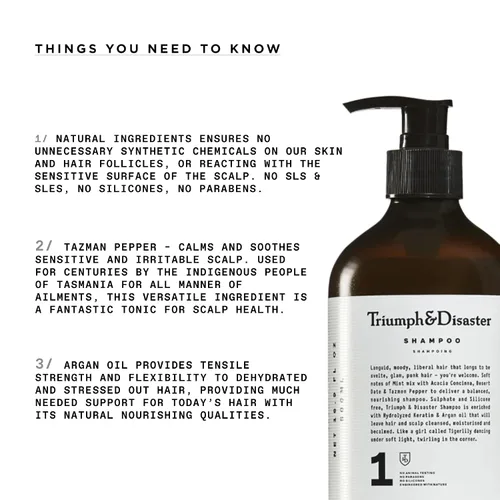 Miniatura 4 de TRIUMPH & DISASTER Champú, limpieza profunda: calma e hidrata el cabello y el cuero cabelludo sensibles, secos y dañados con queratina