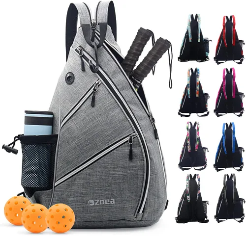Miniatura 9 de ZOEA Bolsa de pickleball, bolsa deportiva de pickleball para mujeres y hombres, mochila de pickleball ajustable con gancho para cerca, soporte