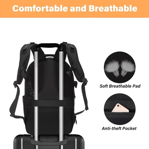 Miniatura 6 de MOSISO Mochila para cámara DSLR/SLR/SLR/sin espejo, impermeable, artística, geométrica, rígida, con soporte para trípode y compartimento para laptop