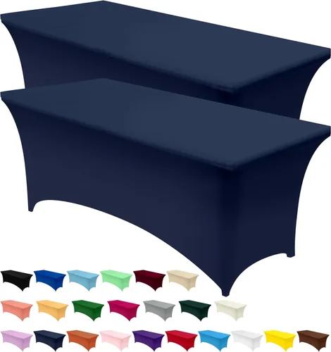 Miniatura 40 de Utopia Kitchen Mantel rectangular de spándex de 4 pies [1 unidad, negro] 200 GSM elástico, ajustado, lavable y resistente a las arrugas, cubierta