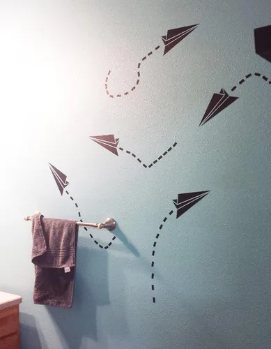 Wall Decor Plus More WDPM2511 - Adhesivo de pared para decoración de habitaciones, color negro, juego de 6 unidades