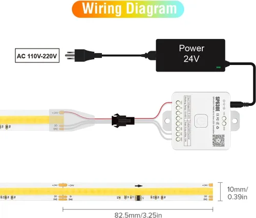 Miniatura 6 de BTF-LIGHTING FCOB - Tira LED COB direccionable WS2811 IC 3000K blanco cálido, flexible, de alta densidad, uniforme, luz blanca de persecución, 16.4
