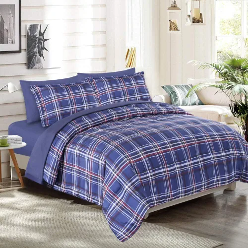 Miniatura 4 de EMME Bed-in-A-Bag - Juego de edredón de 5 piezas para cama Twin de microfibra cepillada y relleno de plumón sintético, suave y cómodo, lavable a 01