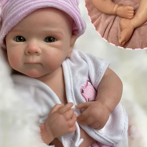 Miniatura 5 de Gileutay Muñeca de silicona de cuerpo completo de 12 pulgadas, muñecas de bebé recién nacidas realistas que parecen bebés de la vida real
