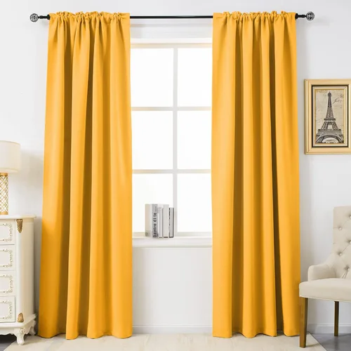 Miniatura 30 de DUALIFE Cortinas opacas de 45 pulgadas de largo, 2 paneles para ventanas pequeñas de dormitorio, aislamiento térmico, bolsillo para barra, cortinas