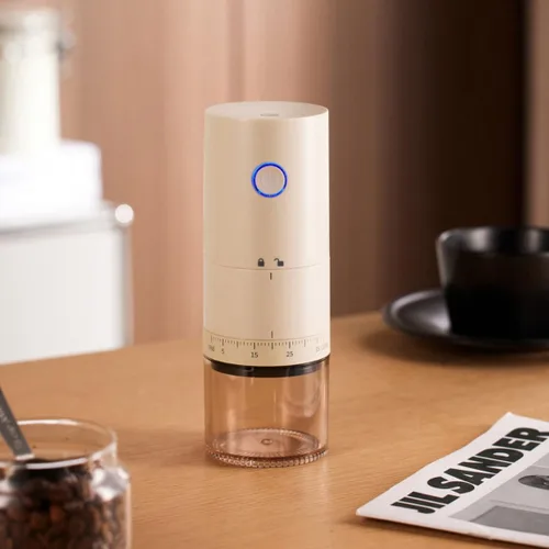 Miniatura 5 de Molinillo de café eléctrico portátil con 38 ajustes de molienda ajustables, rebaba cónica de núcleo de cerámica recargable por USB, molinillo