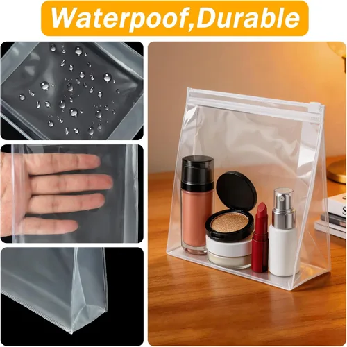 Miniatura 5 de Arroyner Mini bolsa de maquillaje transparente, 15 piezas, pequeñas bolsas de cosméticos de plástico transparente con cremallera, bolsa