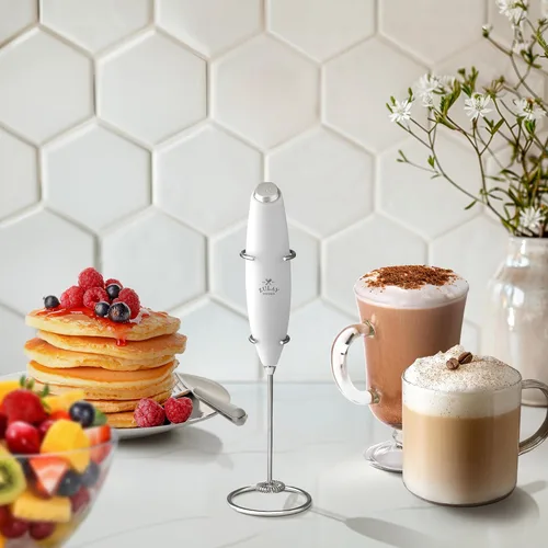 Miniatura 351 de Zulay Milk Boss Espumador de leche potente manual, hace espuma para latte, batidor para mezclar bebidas, café, miniespumador para capuchino, frappé