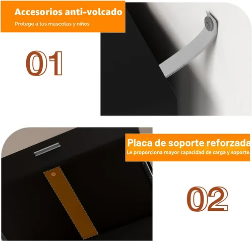 Miniatura 7 de Cómoda de 48" de alto para dormitorio, cómoda de madera con 6 cajones con tomas de corriente, cómoda con gran espacio de almacenamiento y asas