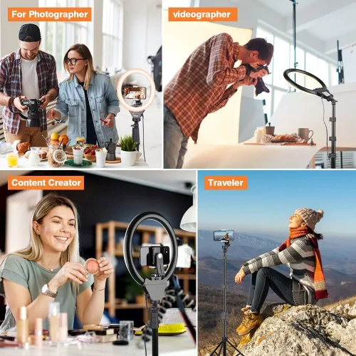 Miniatura 4 de UBeesize Anillo de luz para selfie de 12" con trípode Pro S para teléfono