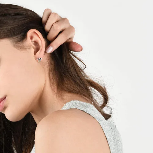 Miniatura 2 de Chow Sang Sang Let's Play Ear Play' 950 Platinum - Aretes de tuerca individuales 91064E (se venden solos, no pares)