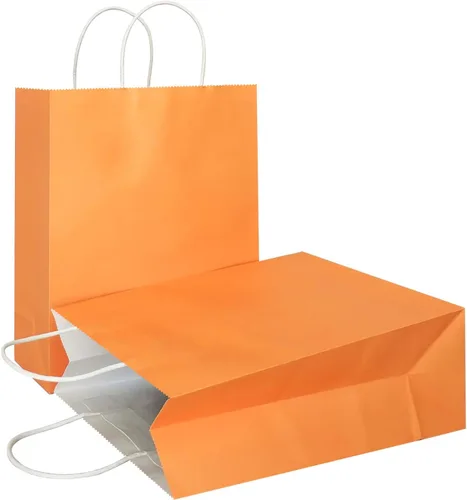 Miniatura 50 de AZOWA Bolsas de regalo mini de papel kraft con asas (Azul claro, 4x2.4x6, 25 piezas)
