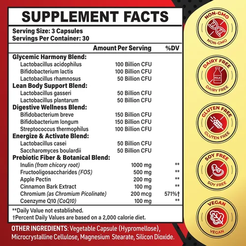 Miniatura 2 de Probióticos para hombres, potente probiótico para hombres de más de 50 años, salud intestinal y digestiva completa, con 850 mil millones de UFC