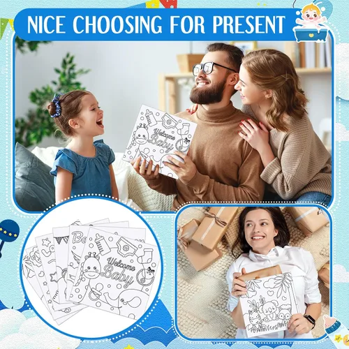 Miniatura 6 de Honoson Juego de 6 piezas de pintura de lienzo de contorno predibujado de 6 pulgadas con imágenes para adultos, juego de tableros de arte de lienzo