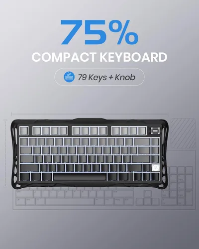 Miniatura 2 de GravaStar Mercury K1 75% Wireless Mechanical Gaming Keyboard, with Mercury M1 Pro Wireless Gaming Mice
