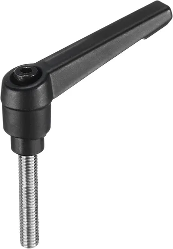 Miniatura 56 de uxcell Manija de palanca de sujeción ajustable M5 x 0.787 in óxido negro métrico acero al carbono macho roscado perillas de mano con botón