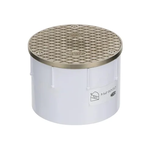 Miniatura 2 de Zurn CO2450-PV4 Drenaje de piso ajustable con limpieza, parte superior de níquel, PVC de 4", latón