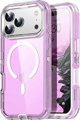 Miniatura 18 de AICase Funda transparente para iPhone 16e/13/iPhone 14, compatible con MagSafe 3 en 1, resistente protección contra caídas, cuerpo completo, a