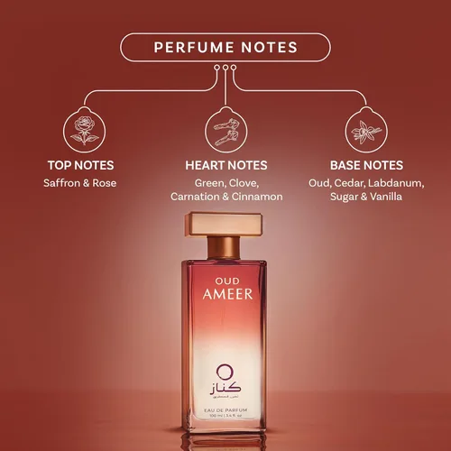 Miniatura 2 de OUD AMEER Fragancia para hombre Perfume para hombre Nota superior almizclada Paquete de 3.4 fl oz 3.4 onzas Fragancia ámbar y oriental