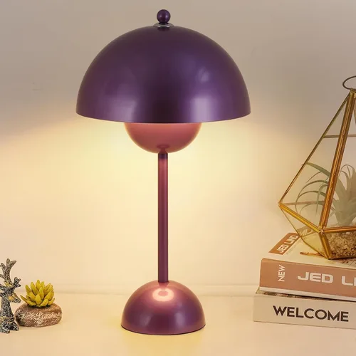 Miniatura 13 de COSYLUX Moderna lámpara de mesa pequeña para dormitorio, bonita lámpara de lectura con pantalla de cúpula reflectante para sala de estar, habitación