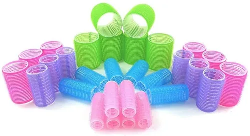 Rodillos para el cabello, multicolor, autoagarre, de nailon, de plástico, para rizadores, rizadores de peluquería o peinados rizados de bricolaje,