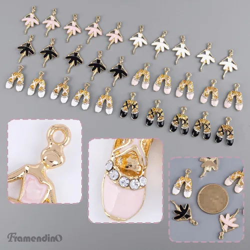Miniatura 3 de Framendino, Esmalte Ballet Girl Charm Ballet Shoes Colgante Ballet Girl Colgante Ballet Girl Colgante para collar, aretes, pulsera, joyería artesanal