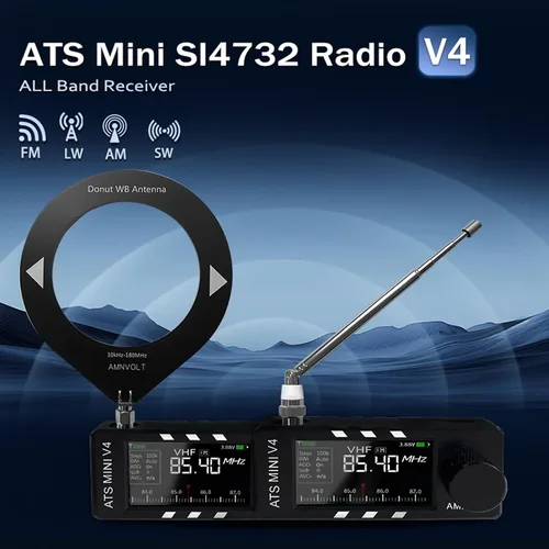 Miniatura 2 de ATS mini V4b Si4732 DSP Radio, Si4732 receptor de onda corta de banda con ESP32-S3, pantalla IPS de 1.9 pulgadas, circuito Hi-Z y amplificador
