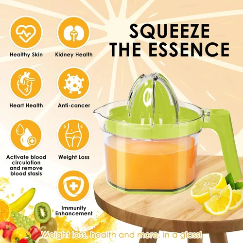 Miniatura 2 de Exprimidor de limón, exprimidor de manos de cítricos multifuncional, exprimidor de limón y lima con mango de agarre cómodo desmontable, capacidad