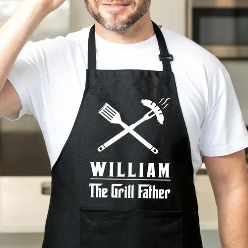Miniatura 7 de Delantal personalizado para hombres, regalo de chef personalizado, regalo del día del padre, regalo de barbacoa y parrilla para papá, delantal
