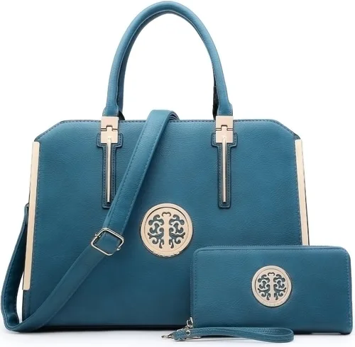 Dasein Bolso de mano grande para mujer, de piel vegana, bolsa de trabajo, bolsa de hombro con cartera a juego